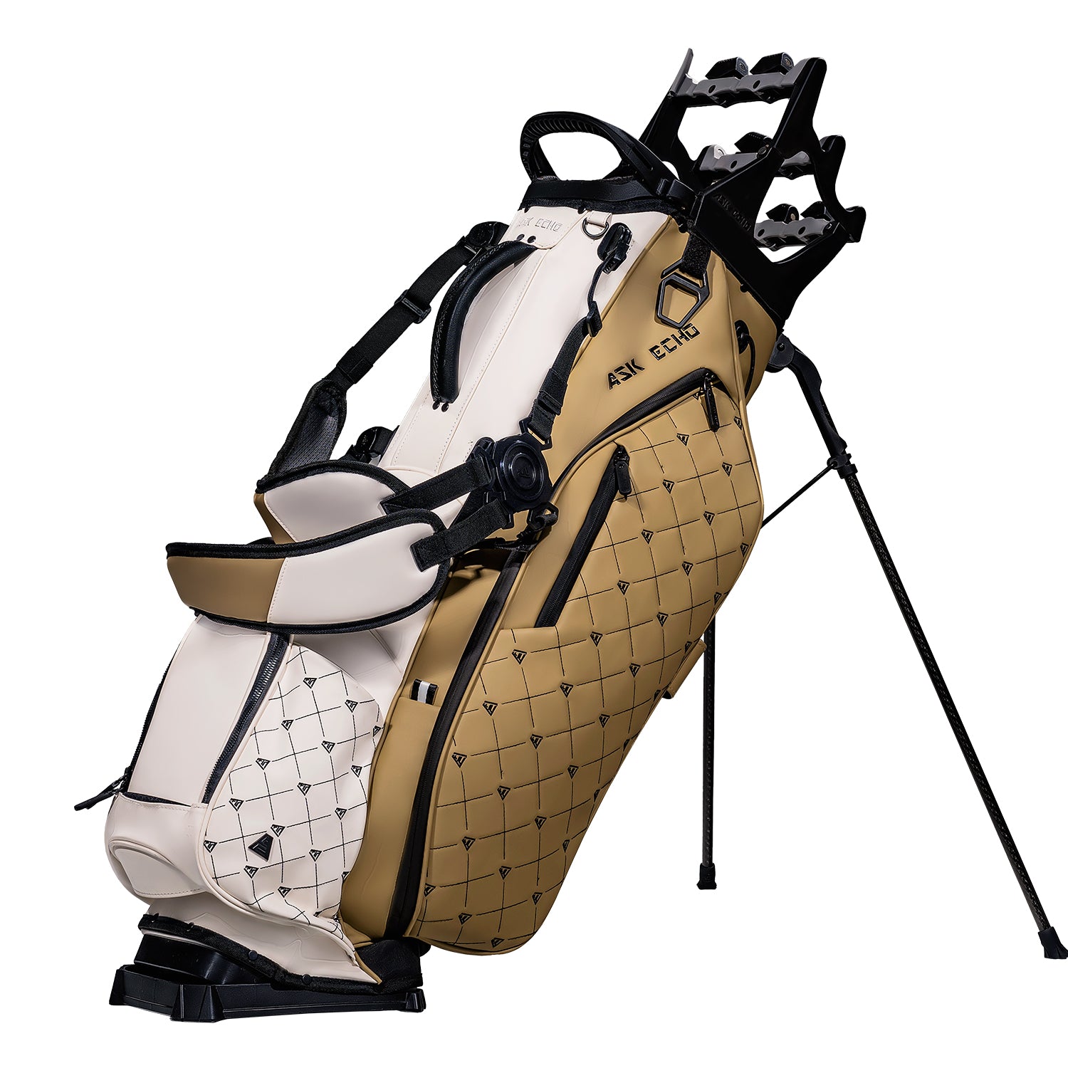 Ask Echo 2025 Prestige-14 Leather Stand Bag and Pendor Lock Club Organizer Bundle / Toasted Almond