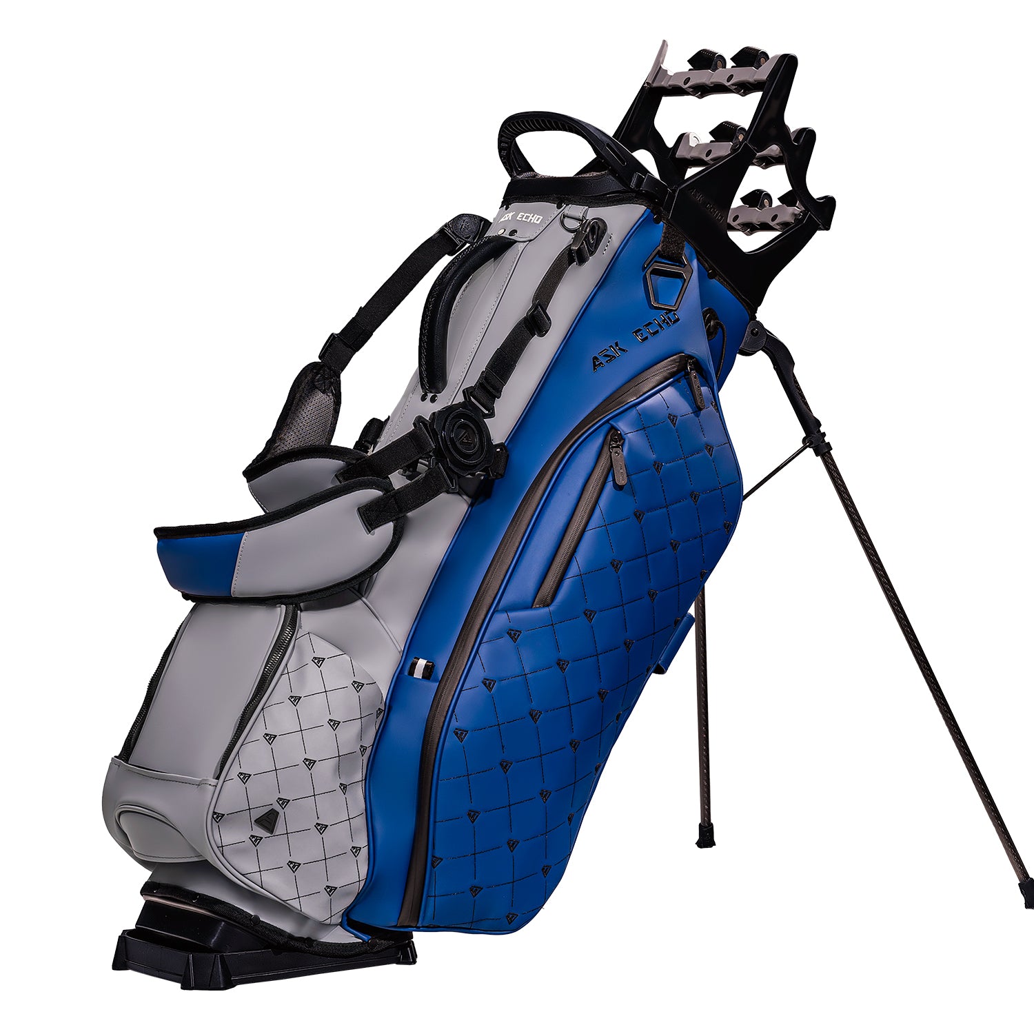 Ask Echo 2025 Prestige-14 Leather Stand Bag and Pendor Lock Club Organizer Bundle / Navy