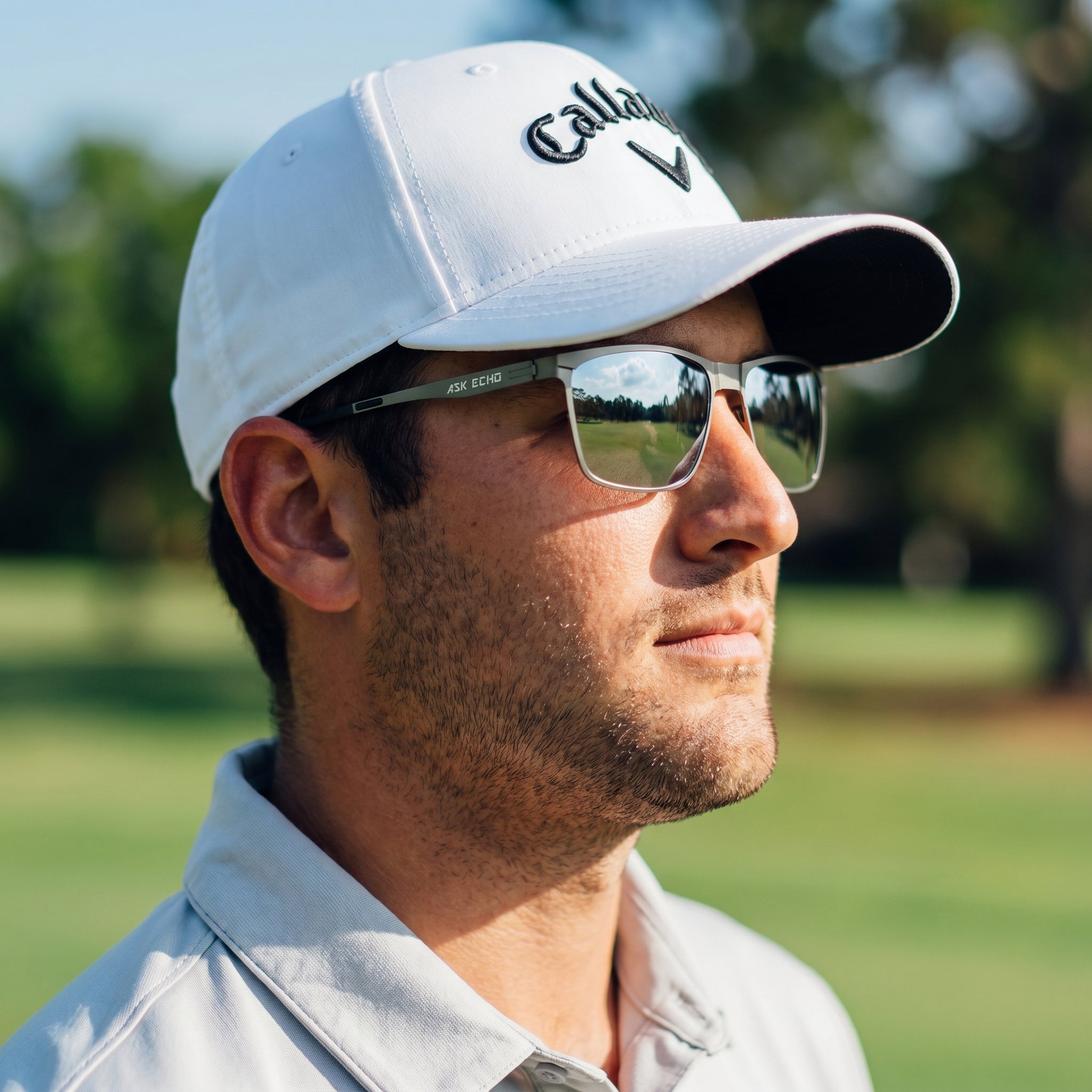 Ask Echo Golf Gunmetal Frame Sunglasses / Silver