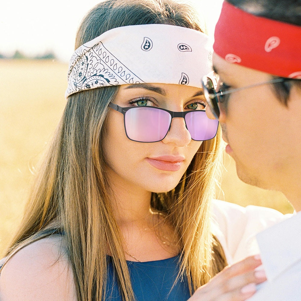 Ask Echo Golf Black Metal Frame Sunglasses / Pink