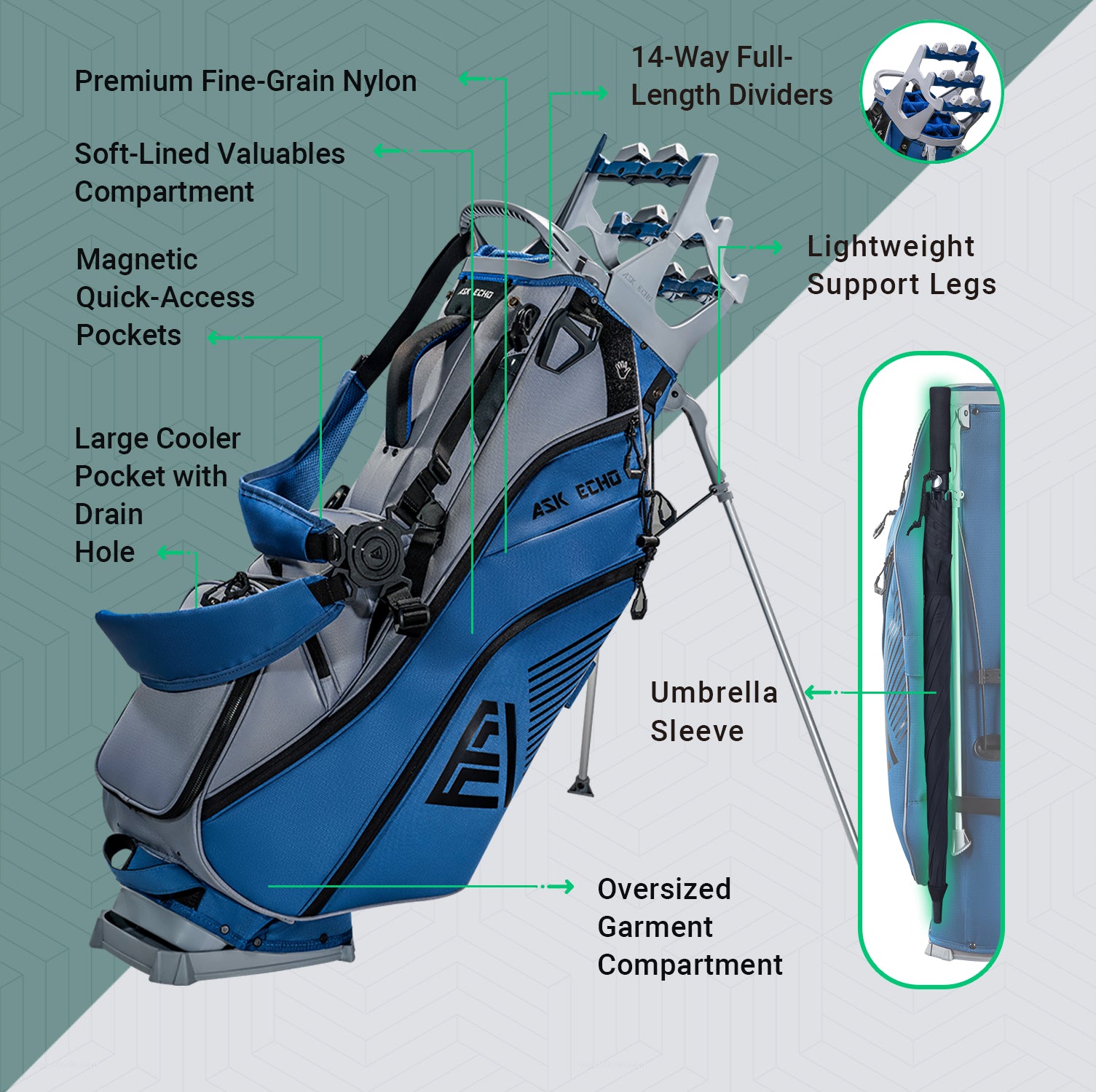 Ask Echo T-LOCK Hybrid Stand Bag / Navy