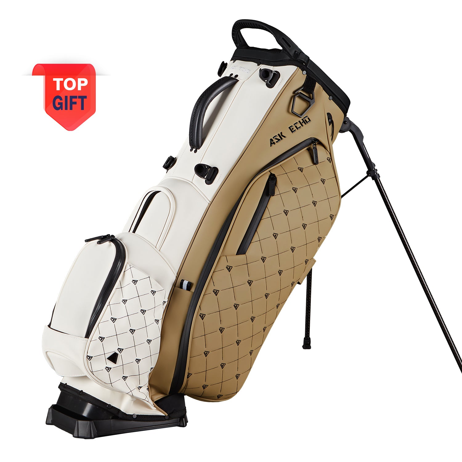 Ask Echo 2025 Prestige-14 Way Full Length Hybrid Leather Stand Bag / Toasted Alomnd