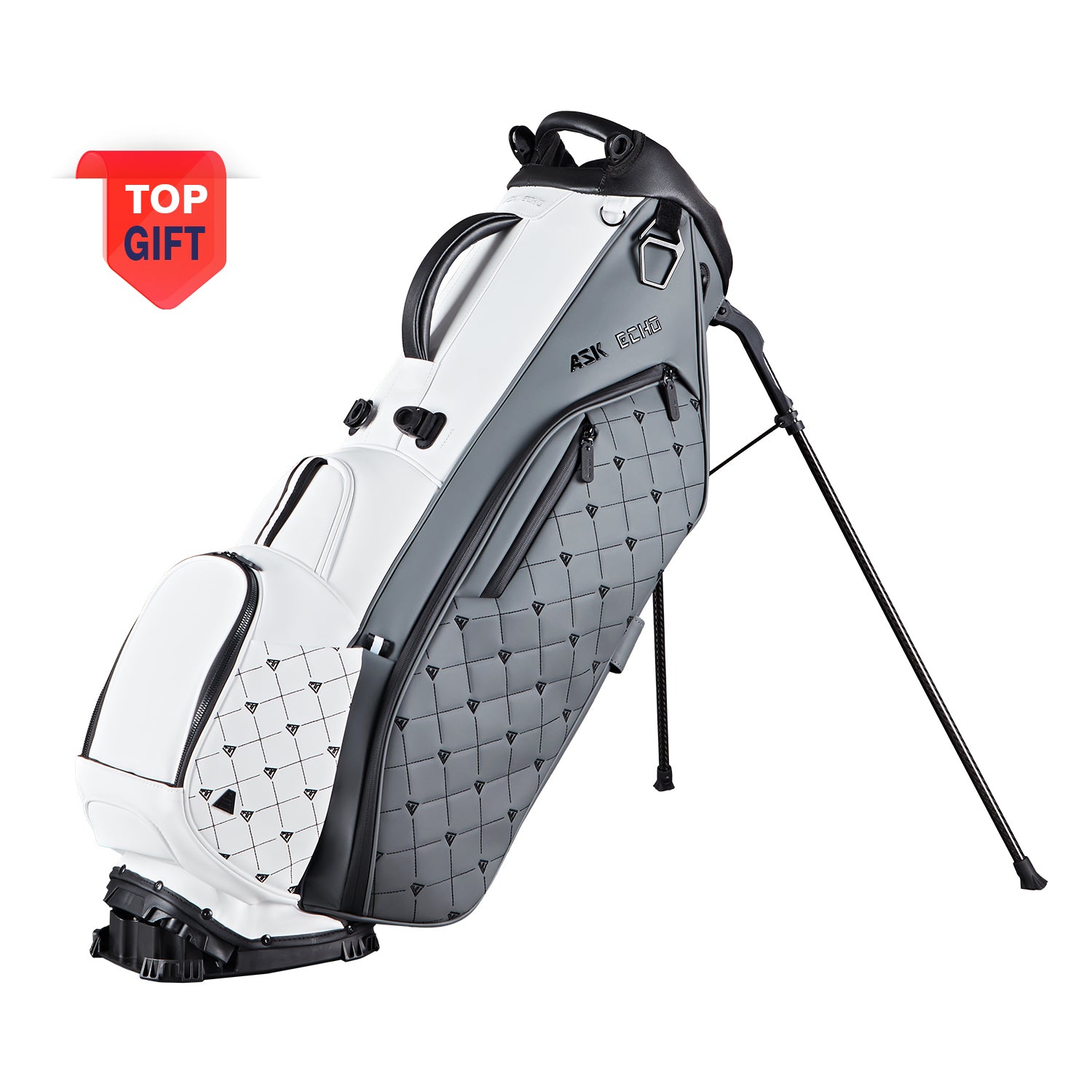 Ask Echo 2025 Prestige-5 Way Compact Leather Leather Stand Bag / Grey