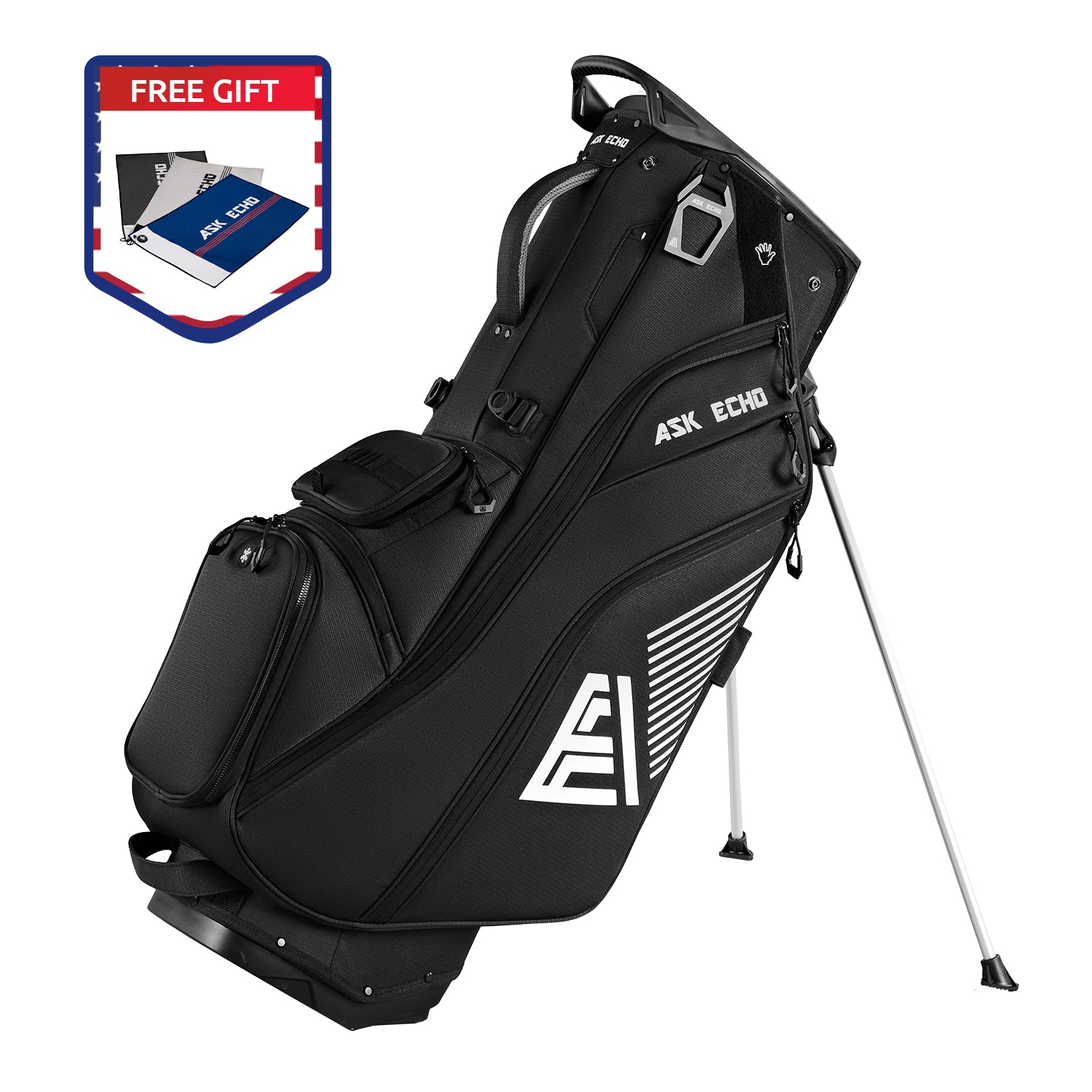 Ask Echo 2025 ST-LOCK Mecha 14 Way Dividers Quiet Hybrid Stand Bag / Black