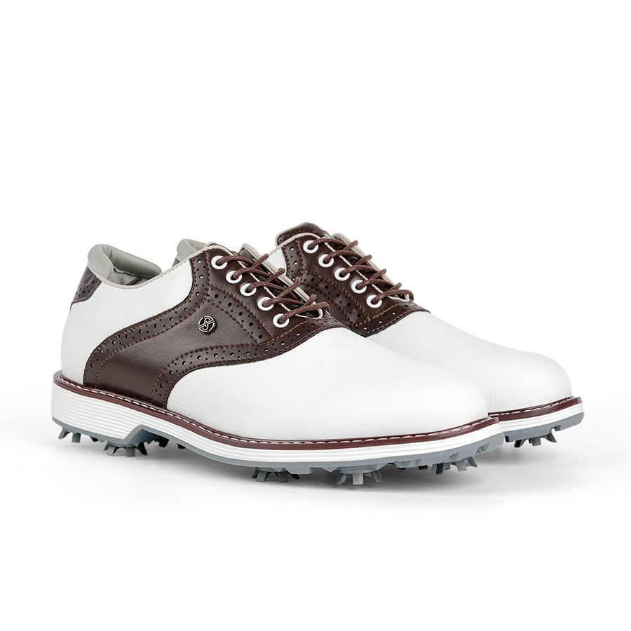 Ask Echo G1 Men's Professional Spikes Golf Shoes Brown