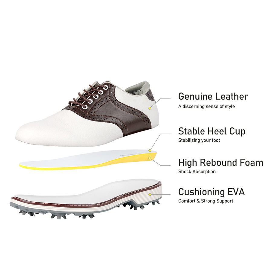 Ask Echo G1 Men's Professional Spikes Golf Shoes / Brown