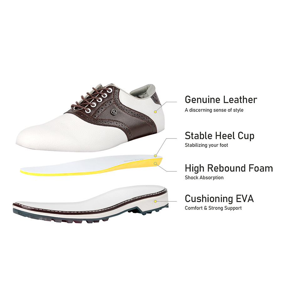 Ask Echo G3 Men's Professional Spikeless Golf Shoes / Brown