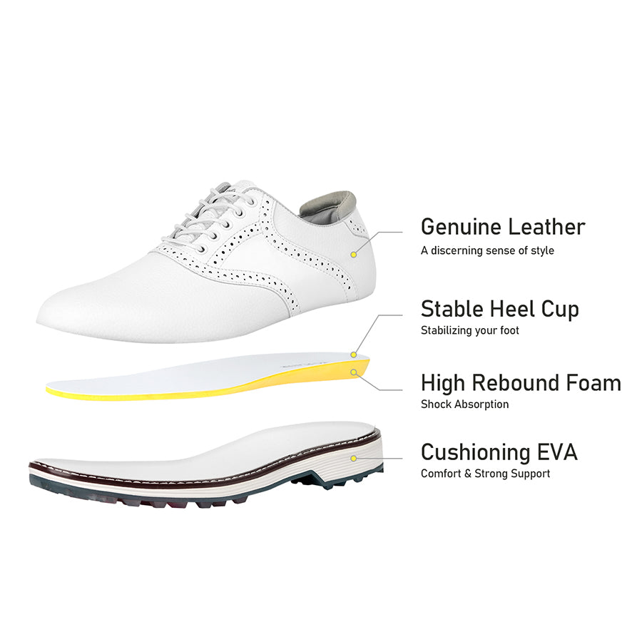 Ask Echo G3 Men's Professional Spikeless Golf Shoes / White