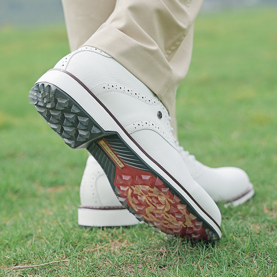 Ask Echo G3 Men's Professional Spikeless Golf Shoes / White