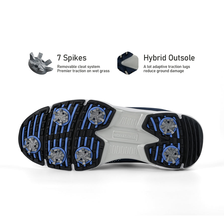 Ask Echo G615 Men's Professional Spikes Golf Shoes / Blue
