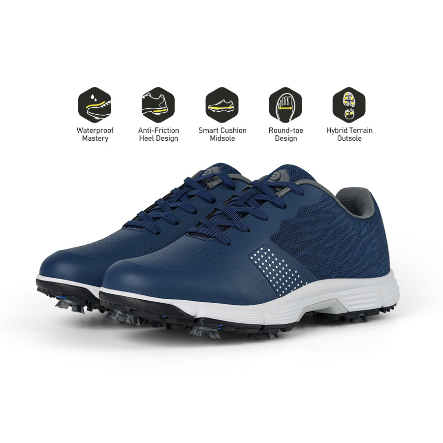 Ask Echo G615 Men's Professional Spikes Golf Shoes / Blue