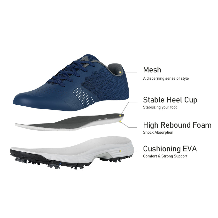 Ask Echo G615 Men's Professional Spikes Golf Shoes / Blue