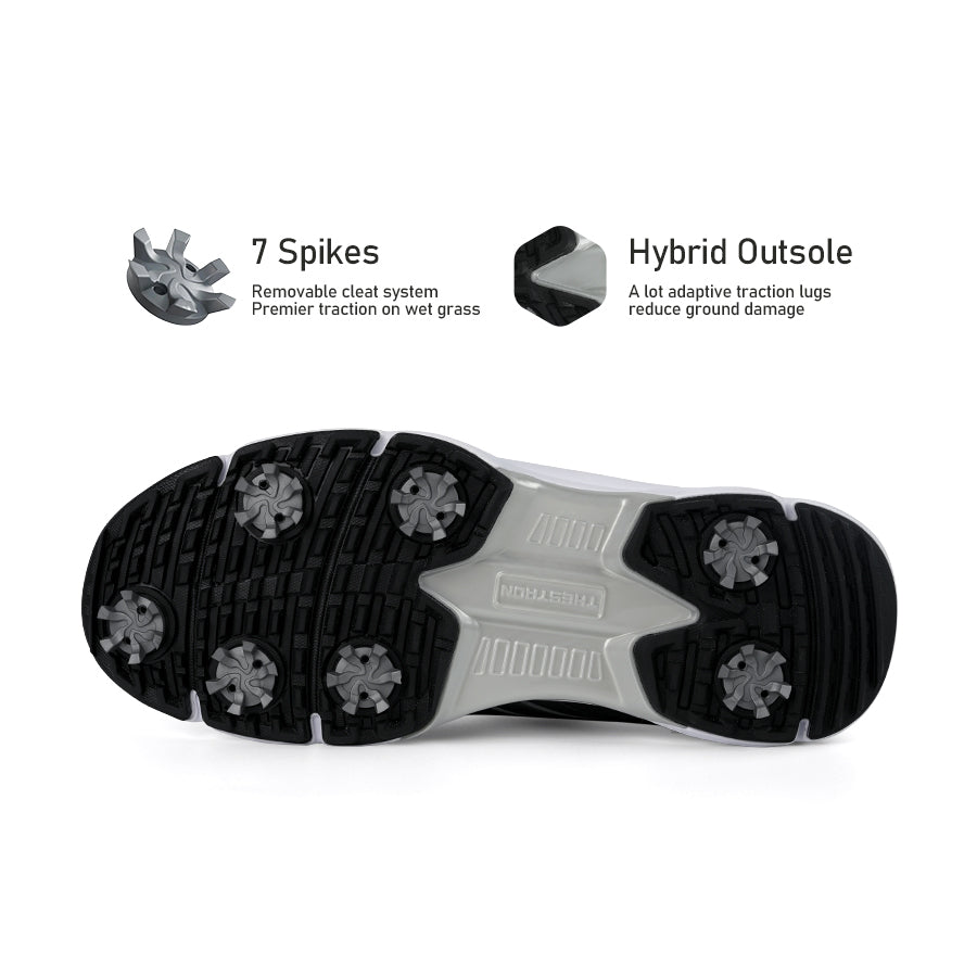 Ask Echo G617 Men's Professional Spikes Golf Shoes / Black