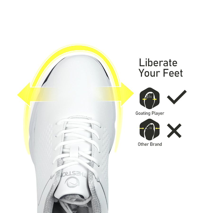 Ask Echo G617 Men's Professional Spikes Golf Shoes / White