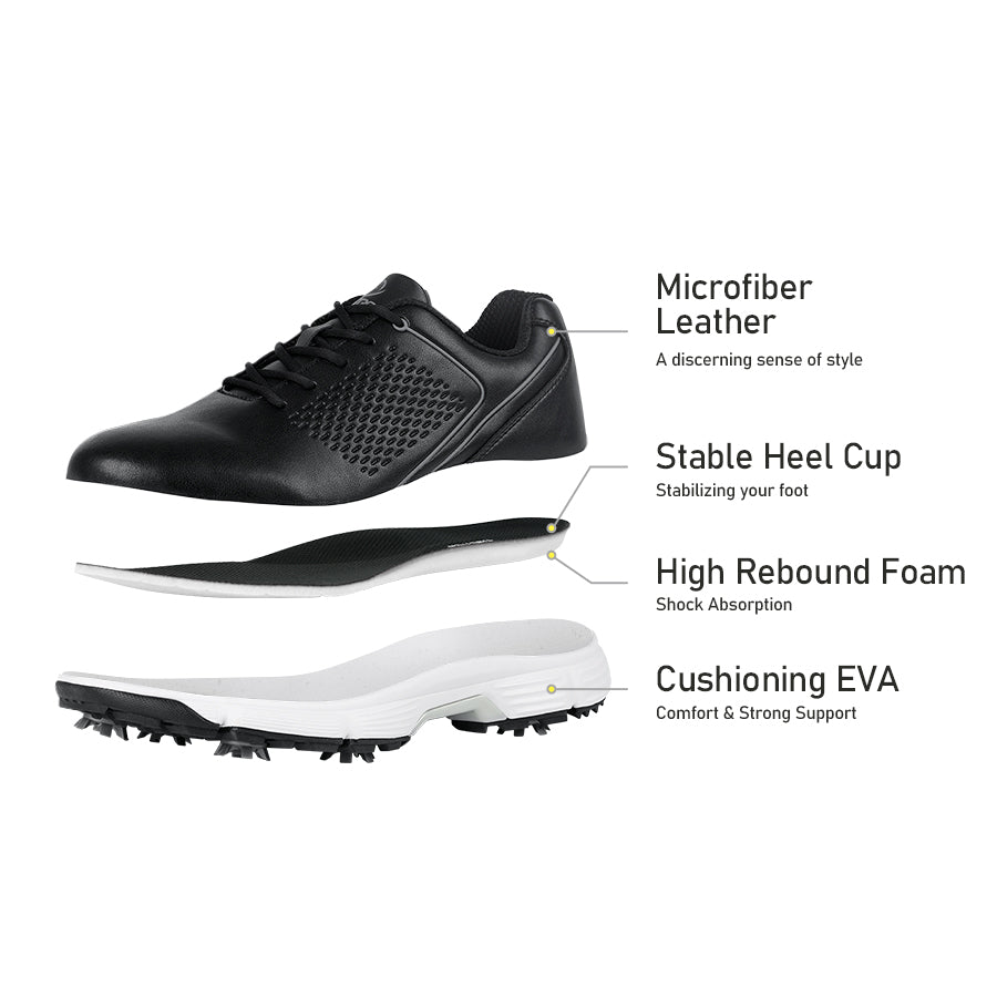 Ask Echo G617 Men's Professional Spikes Golf Shoes / Black