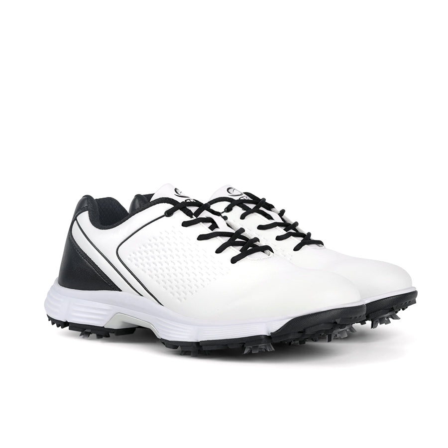 Ask Echo G617 Men's Professional Spikes Golf Shoes / White-Black