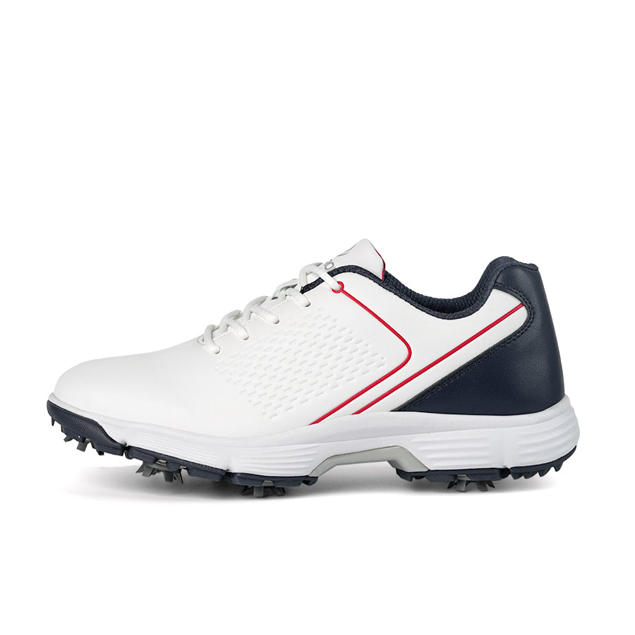 Ask Echo G617 Men's Professional Spikes Golf Shoes / White-Blue