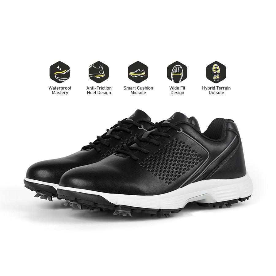 Ask Echo G617 Men's Professional Spikes Golf Shoes / Black