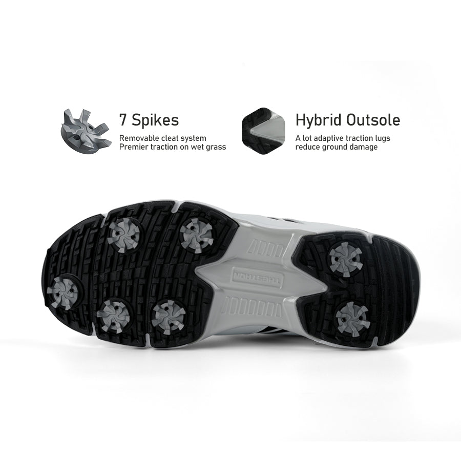Ask Echo G517 Men's Professional Spikes Golf Shoes / White