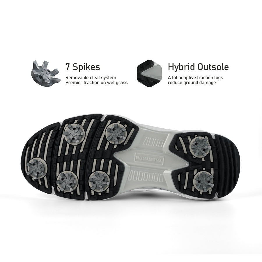 Ask Echo G716 Men's Professional Spikes Golf Shoes / White