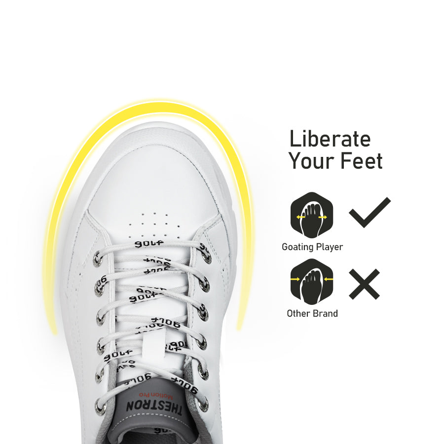 Ask Echo G716 Men's Professional Spikes Golf Shoes / White