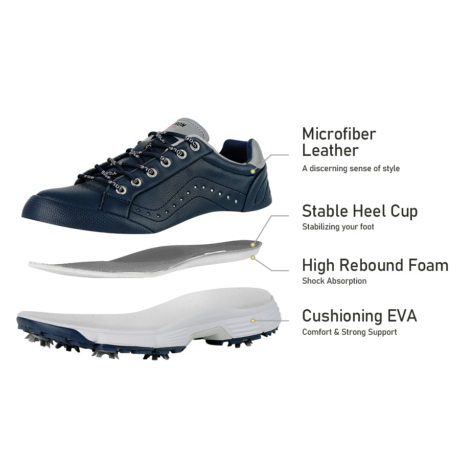 Ask Echo G716 Men's Professional Spikes Golf Shoes / Blue