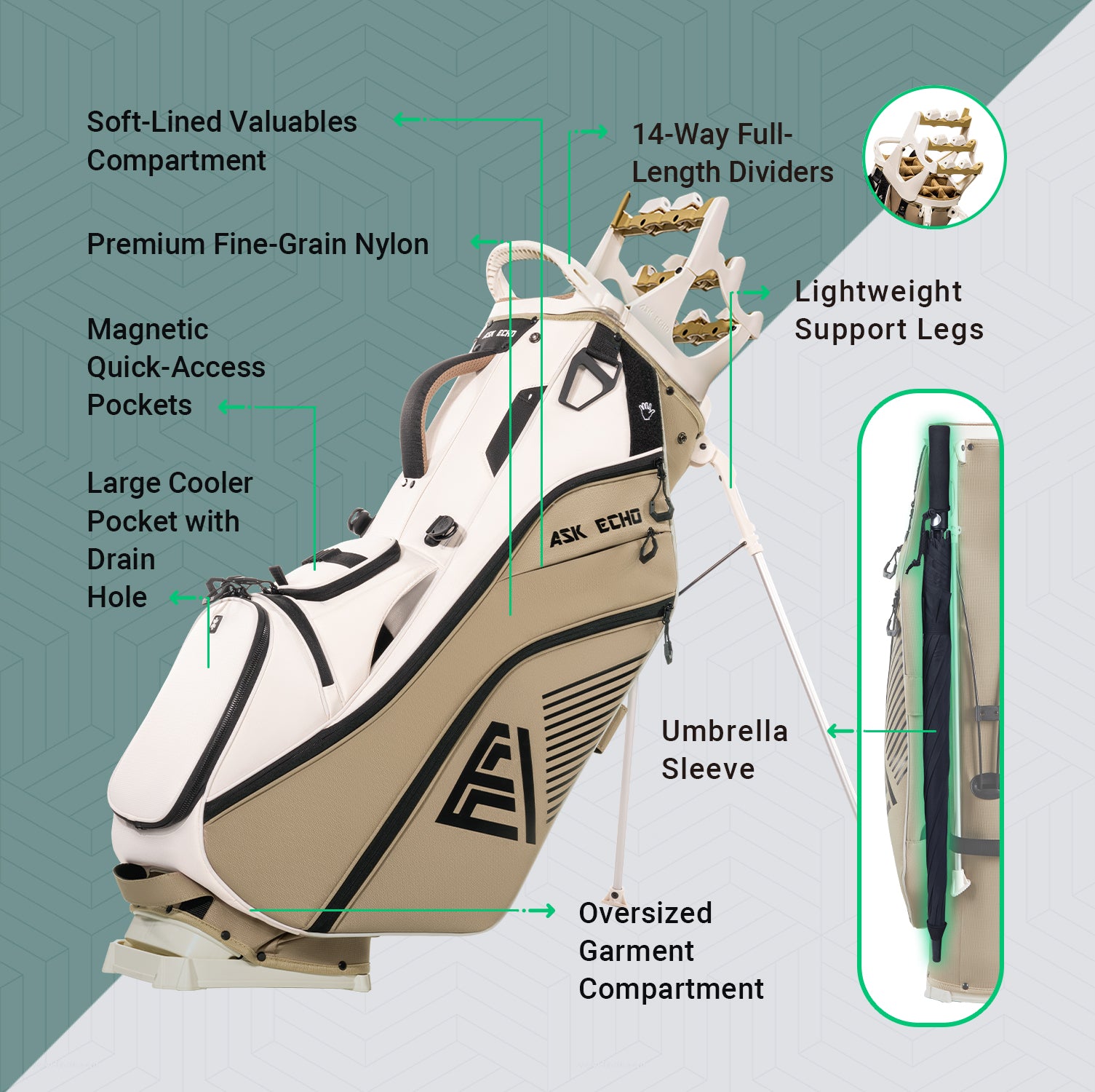 Ask Echo T-LOCK Hybrid Stand Bag / Toasted Almond