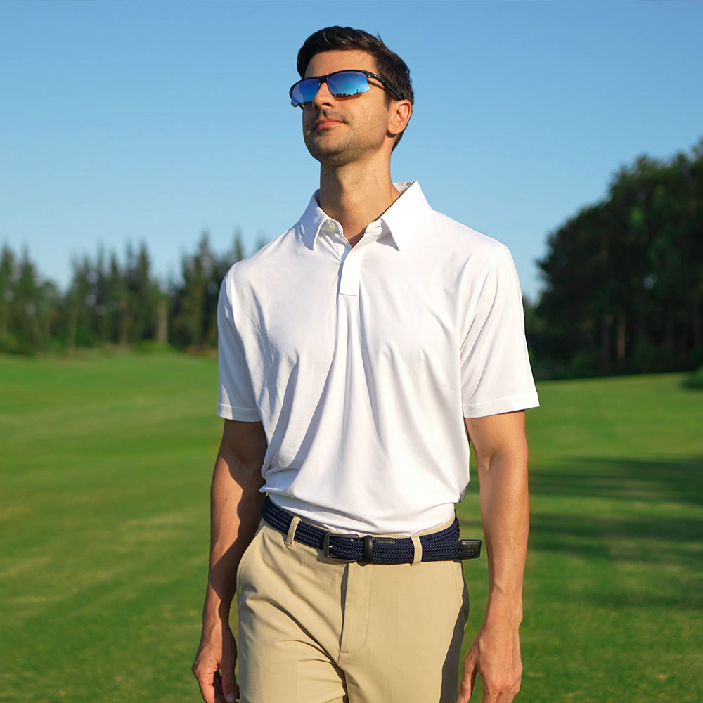 Ask Echo X Goating Player Men's Natural Flex Golf Belt / Navy