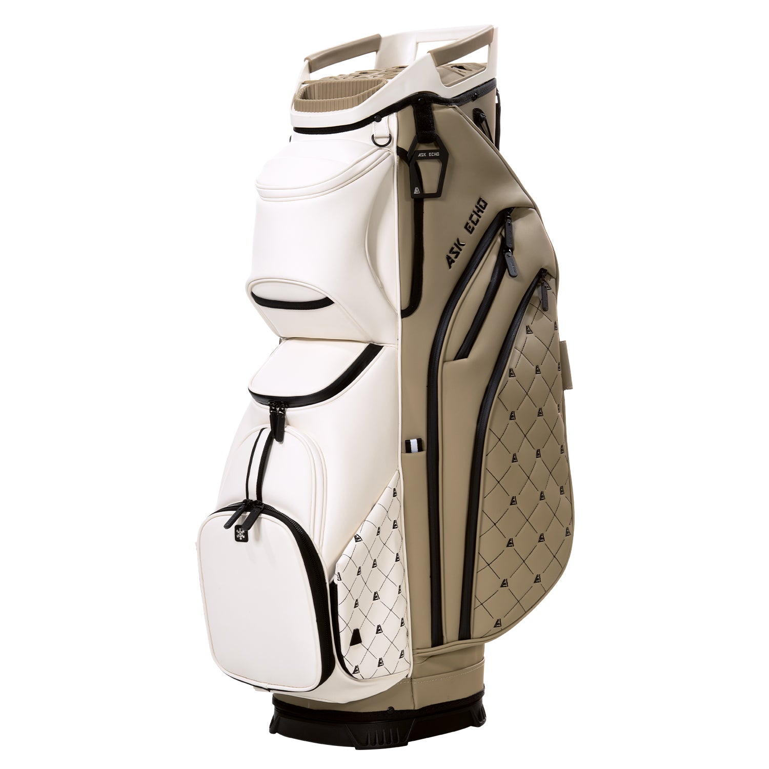 Ask Echo 2025 SLC-130LE Luxury 15 Way Full Length Dividers Golf Quiet Synthetic Leather Cart Bag / GreyWhite