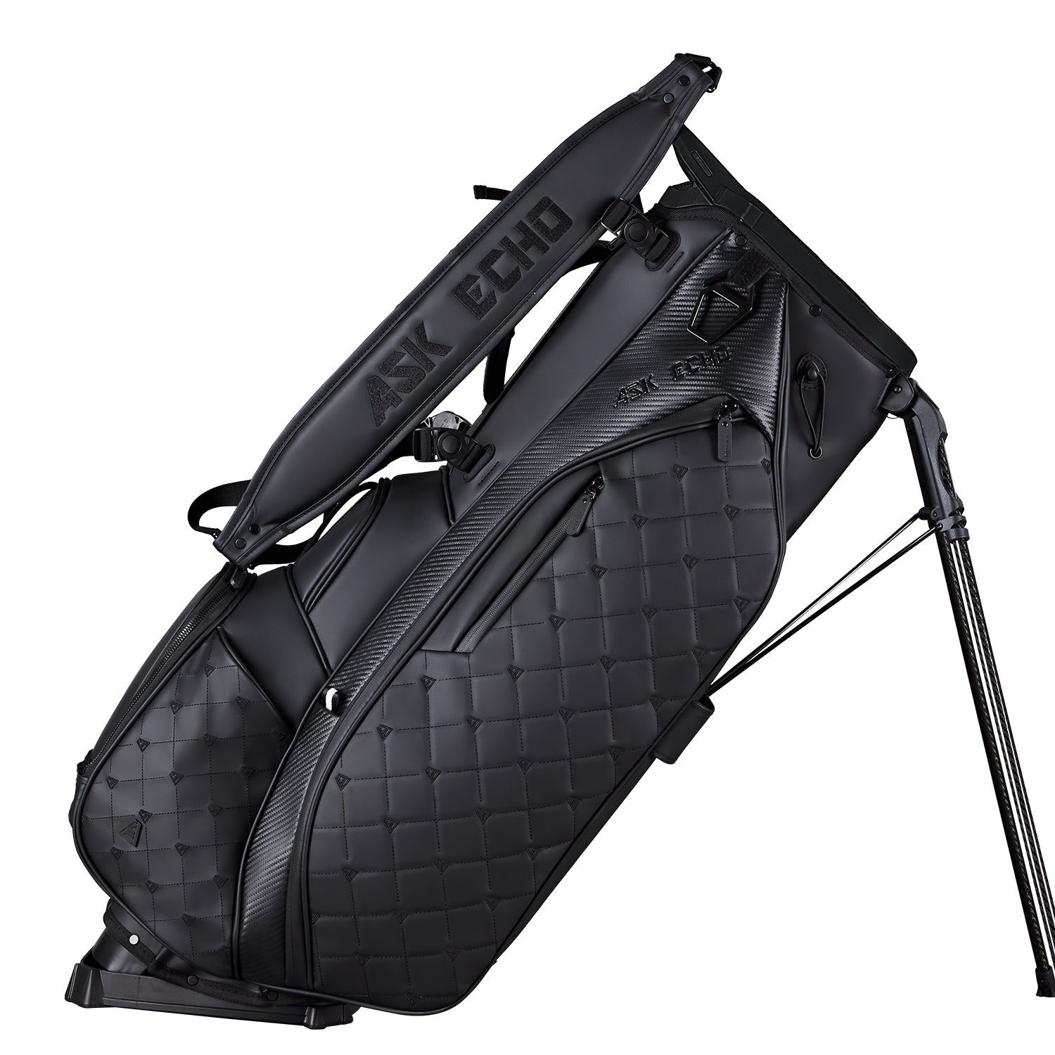 Ask Echo 2025 Prestige-14 Way Full Length Hybrid Leather Stand Bag / Black
