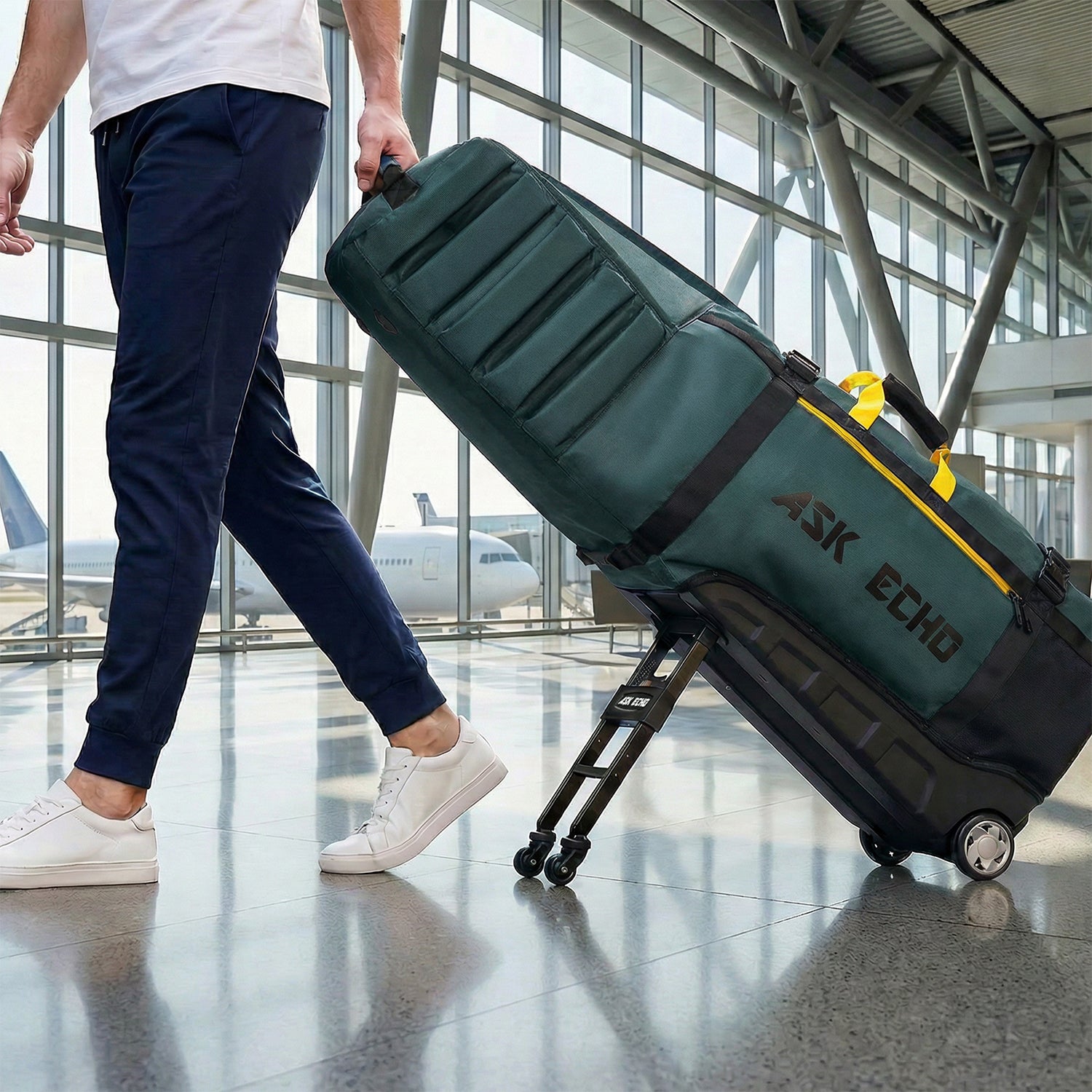 Ask Echo 2026 Locklink StableRoller Golf Travel Bag / Green