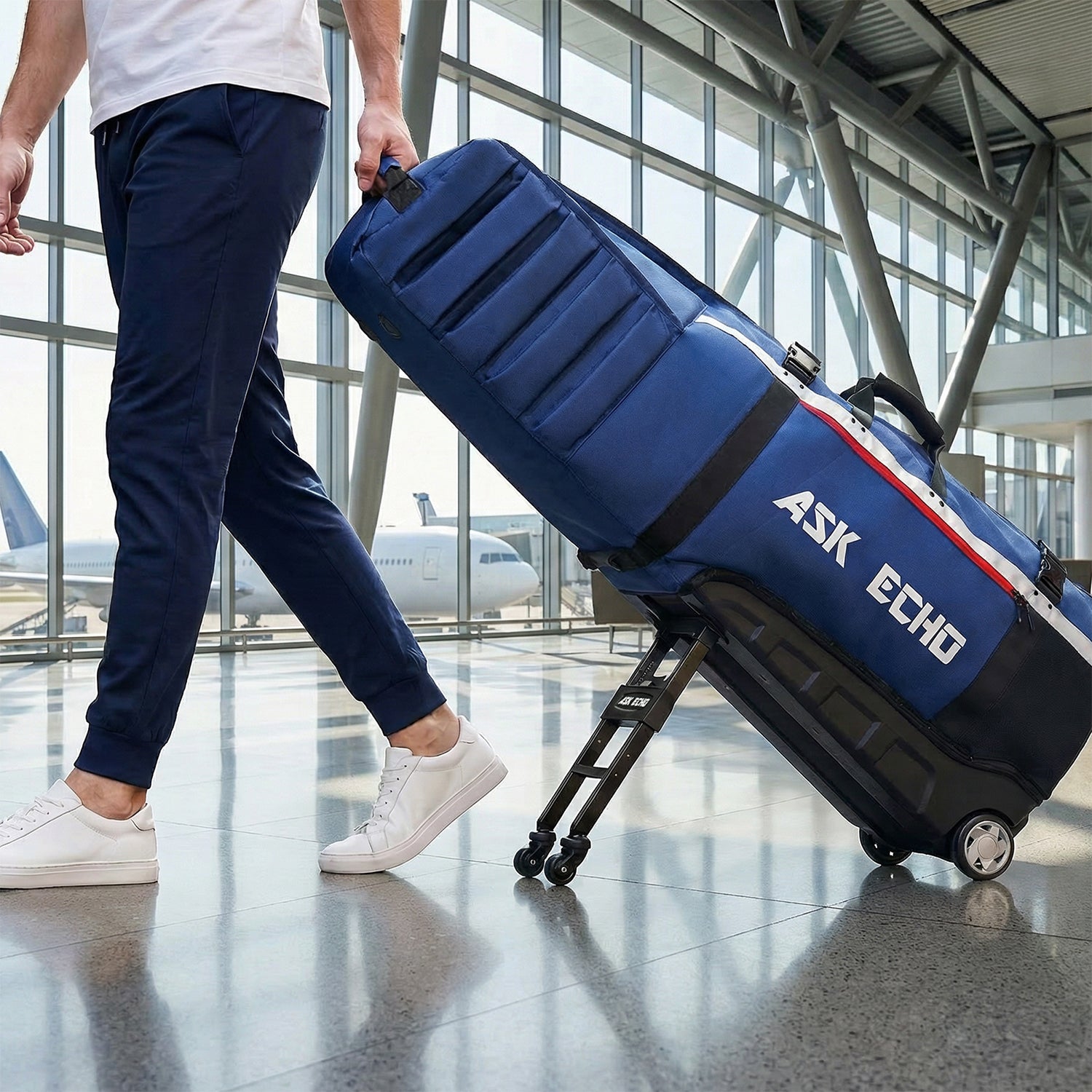 Ask Echo 2026 Locklink StableRoller Golf Travel Bag / Navy