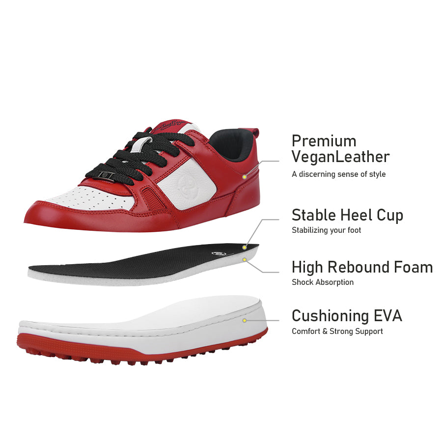 Ask Echo X Goating Player P101 Spikeless Golf Shoes / Red