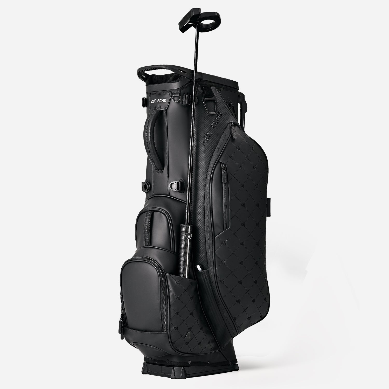 Ask Echo 2025 Prestige-14 Way Full Length Hybrid Leather Stand Bag / Black