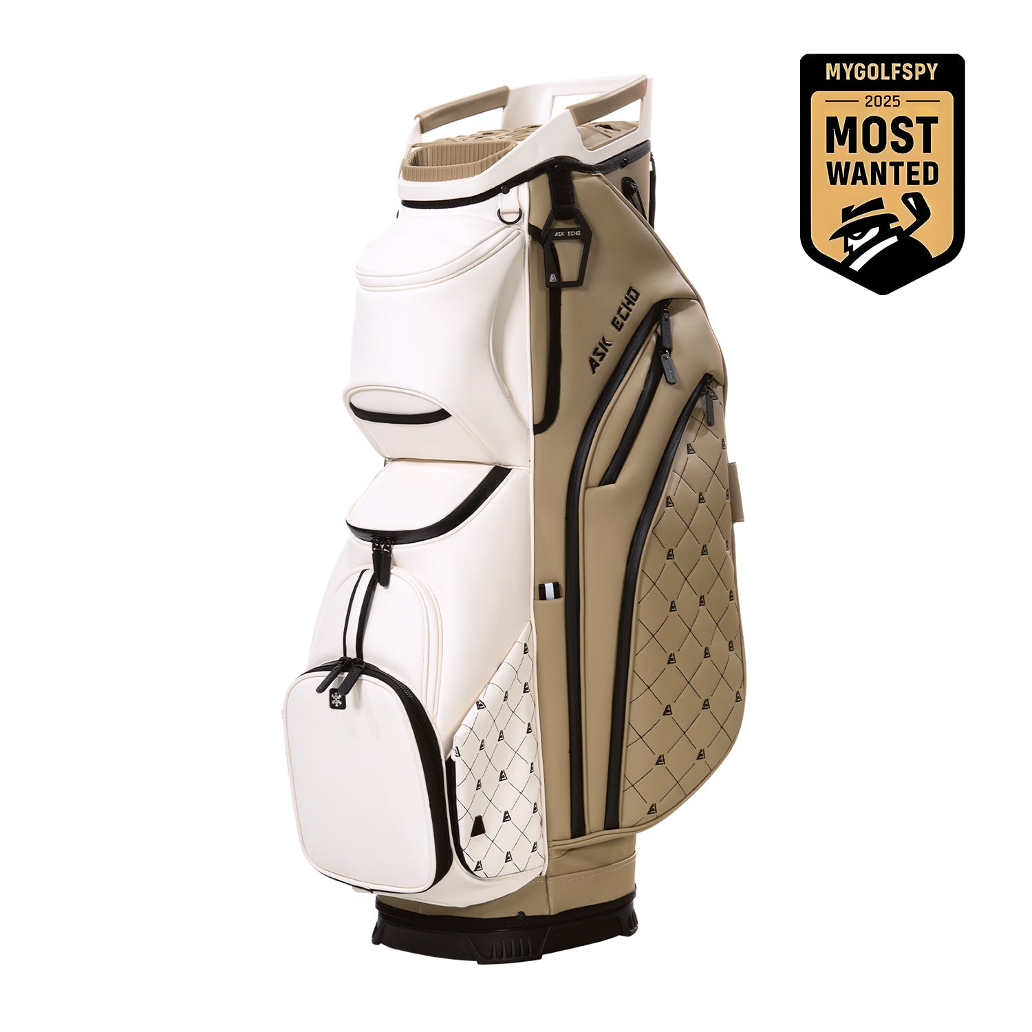 Ask Echo 2025 SLC-130LE Luxury 15 Way Full Length Dividers Golf Quiet Synthetic Leather Cart Bag / Toasted Almond