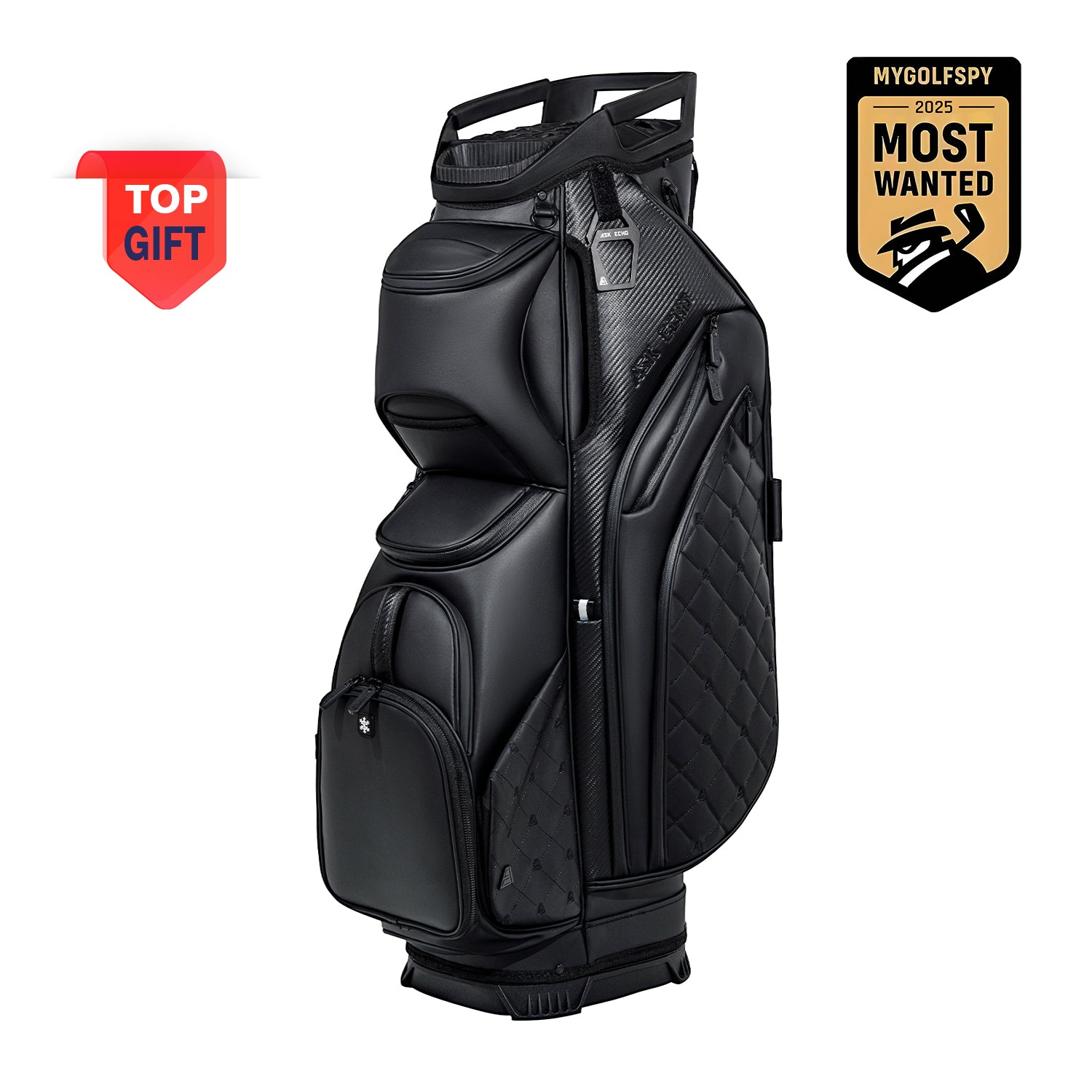 Ask Echo 2025 SLC-130LE Luxury 15 Way Full Length Dividers Golf Quiet Synthetic Leather Cart Bag / Black