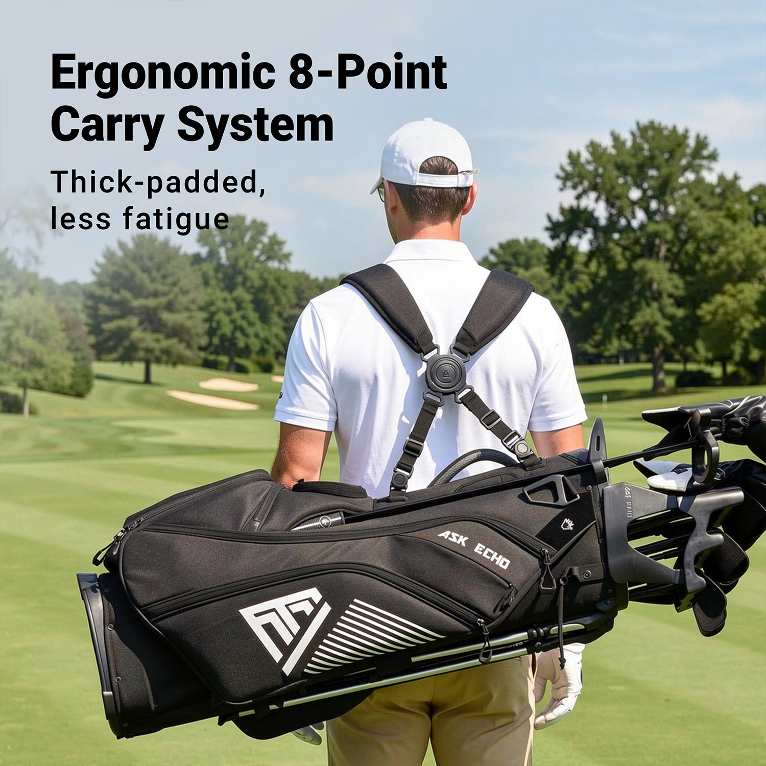 Ask Echo 2026 ST-14 Hybrid Stand Bag and Pendor Lock Club Organizer Bundle / Black