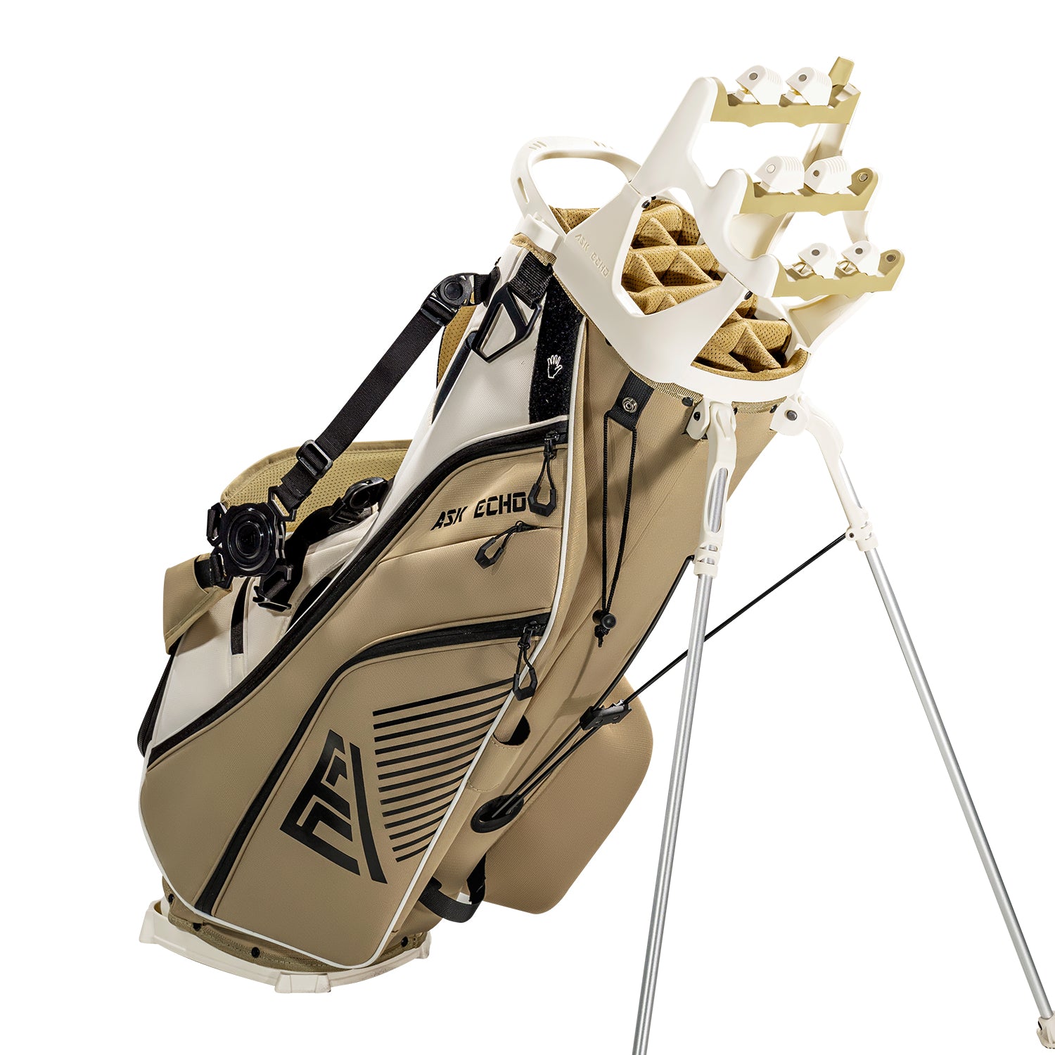 ST-14 Hybrid Stand Bag and Pendor Lock Club Organizer Bundle / Toasted Almond