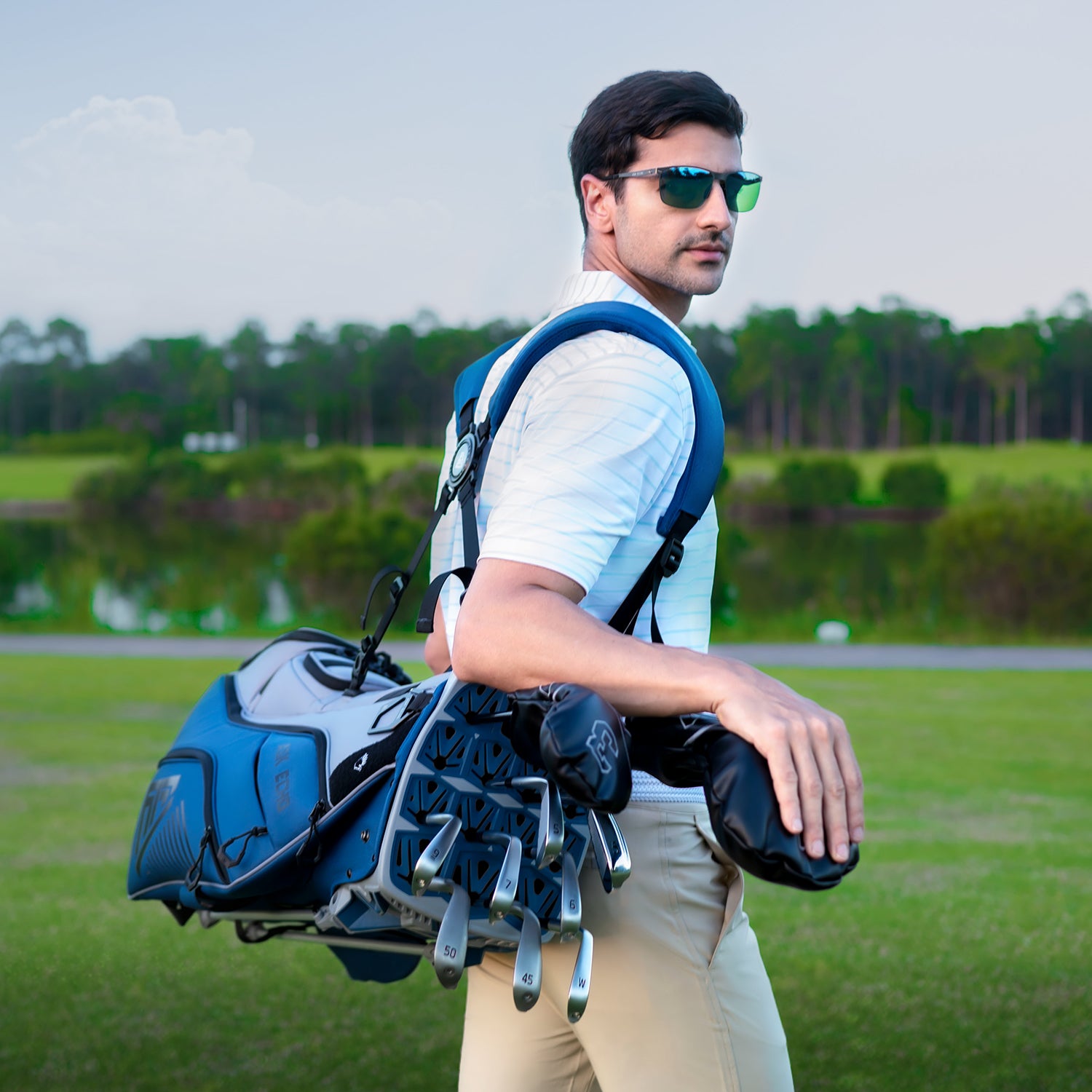 Ask Echo 2025 ST-LOCK Mecha 14 Way Dividers Quiet Hybrid Stand Bag / NavyGrey