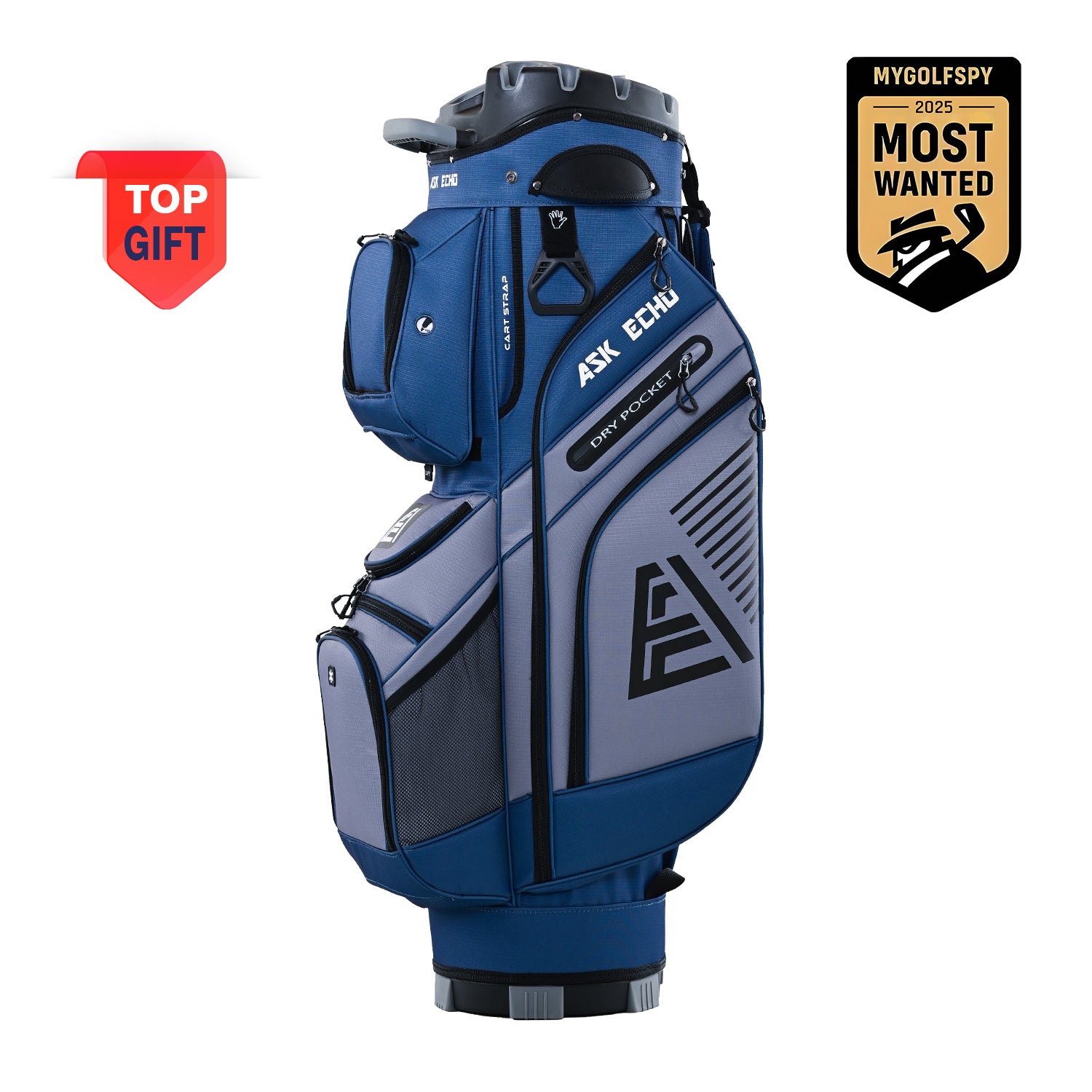 Ask Echo 2024 T-LOCK 14 Way Organizer Dividers Golf Quiet Cart Bag / NavyGrey