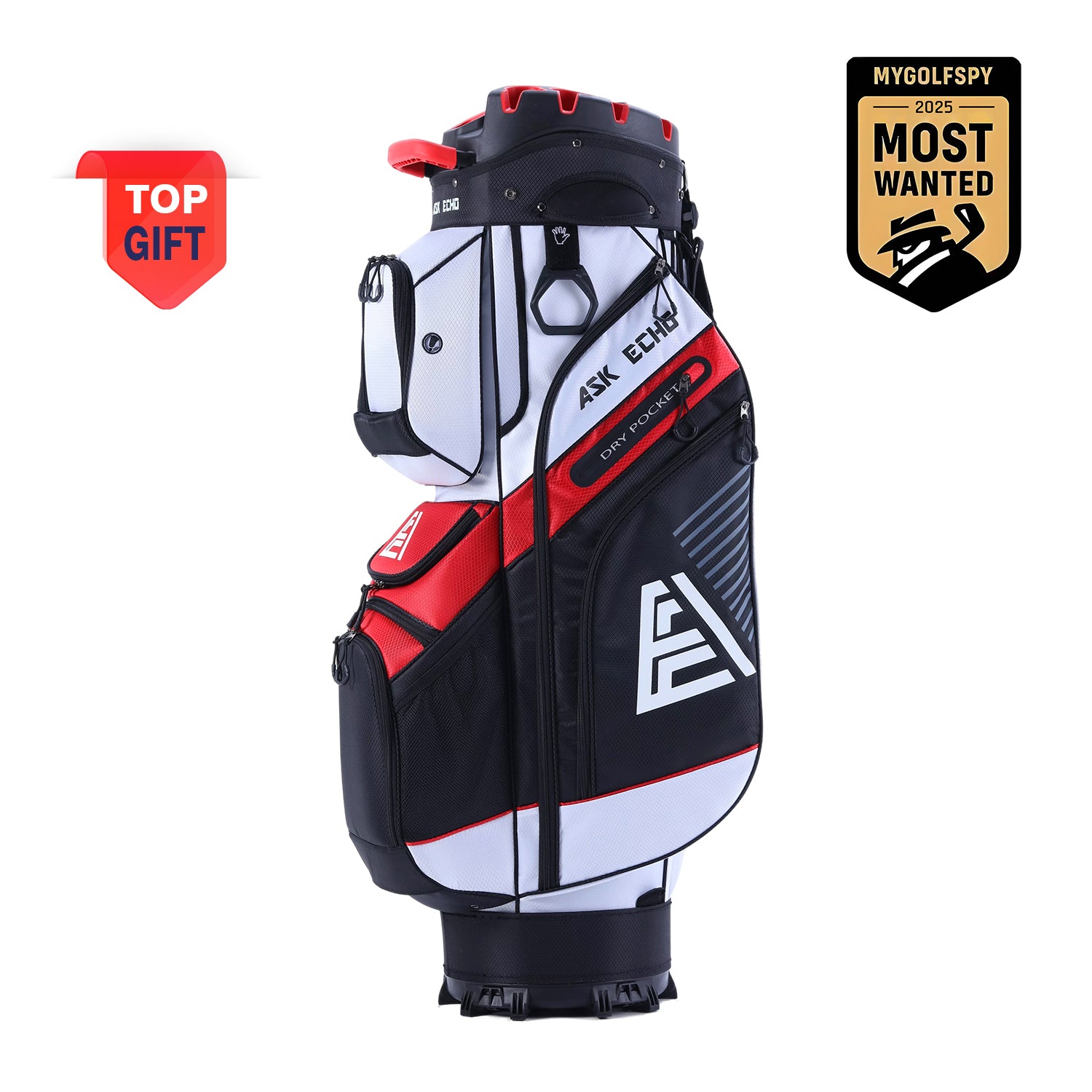 Ask Echo T-LOCK 2.0 14 Way Organizer Dividers Golf Quiet Cart Bag / White