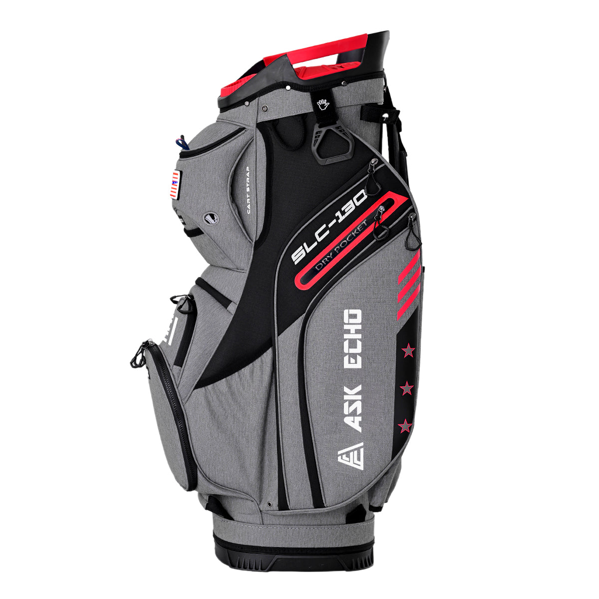 Ask Echo 2024 SLC-130 15 Dividers Grip Locking Bottom Golf Quiet Cart Bag / Grey