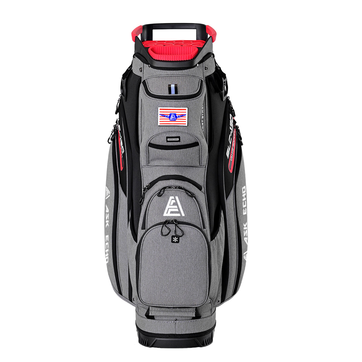Ask Echo SLC-130 15 Dividers Grip Locking Bottom Golf Quiet Cart Bag / Grey