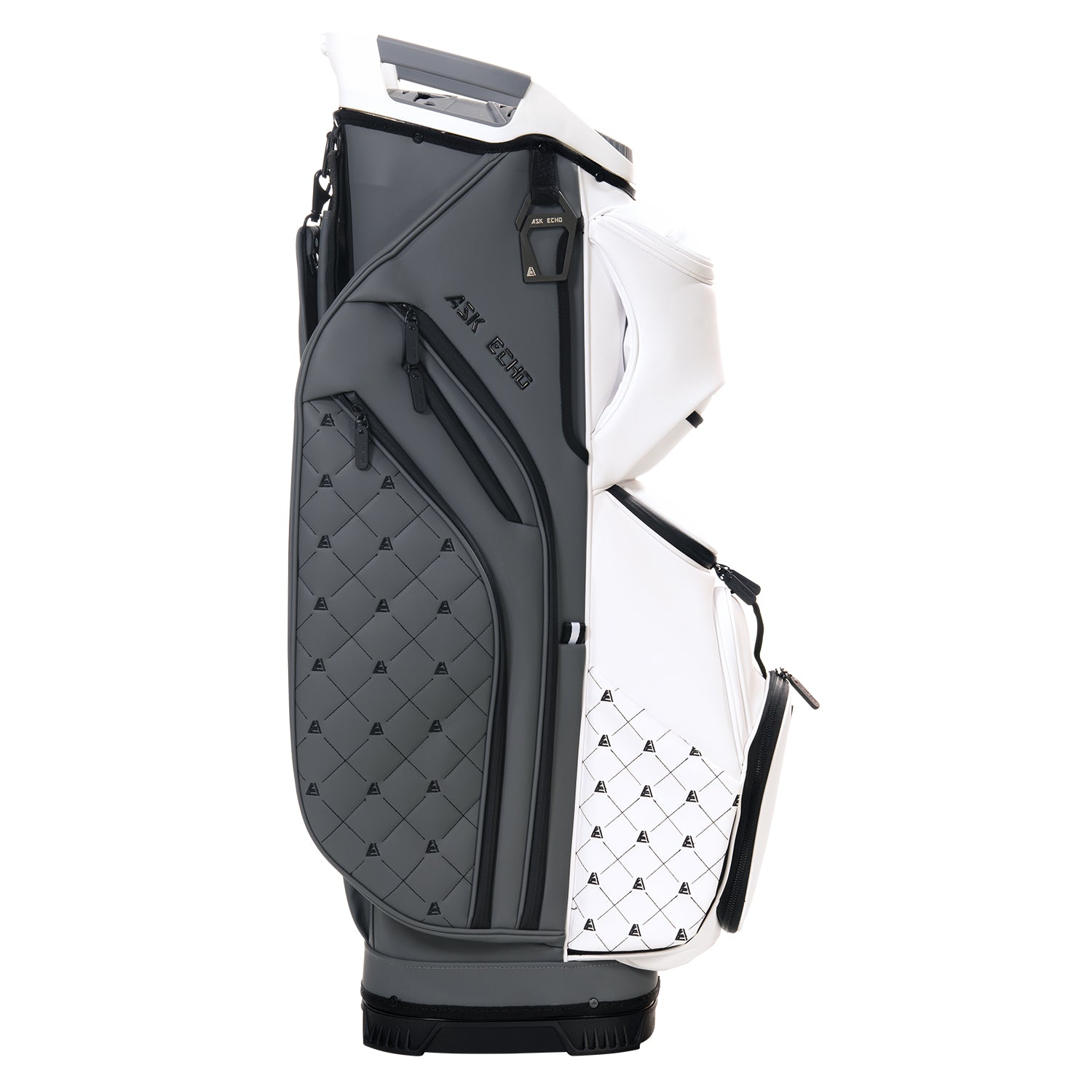 Ask Echo 2025 SLC-130LE Luxury 15 Way Full Length Dividers Golf Quiet Synthetic Leather Cart Bag / GreyWhite
