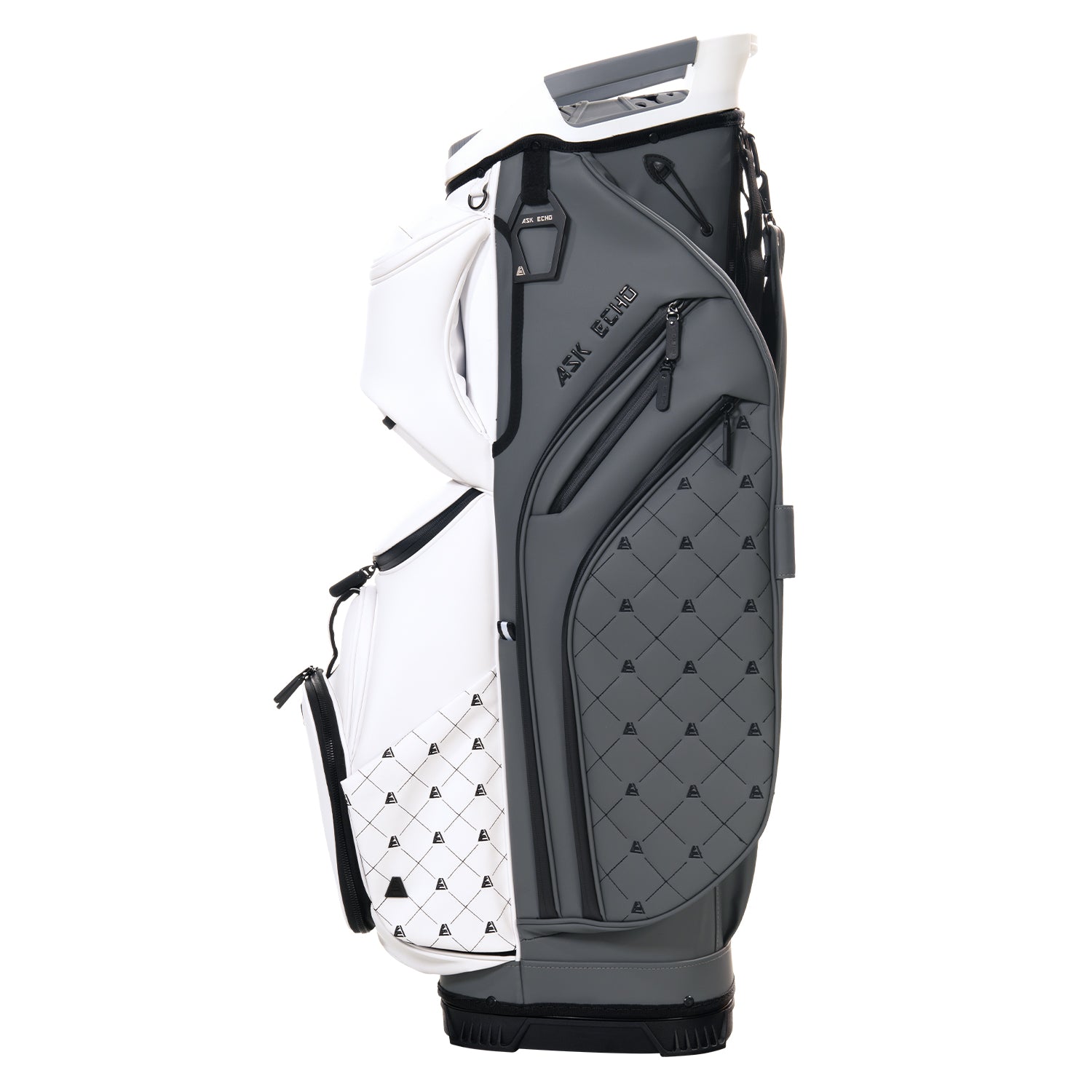 Ask Echo 2025 SLC-130LE Luxury 15 Way Full Length Dividers Golf Quiet Synthetic Leather Cart Bag / GreyWhite