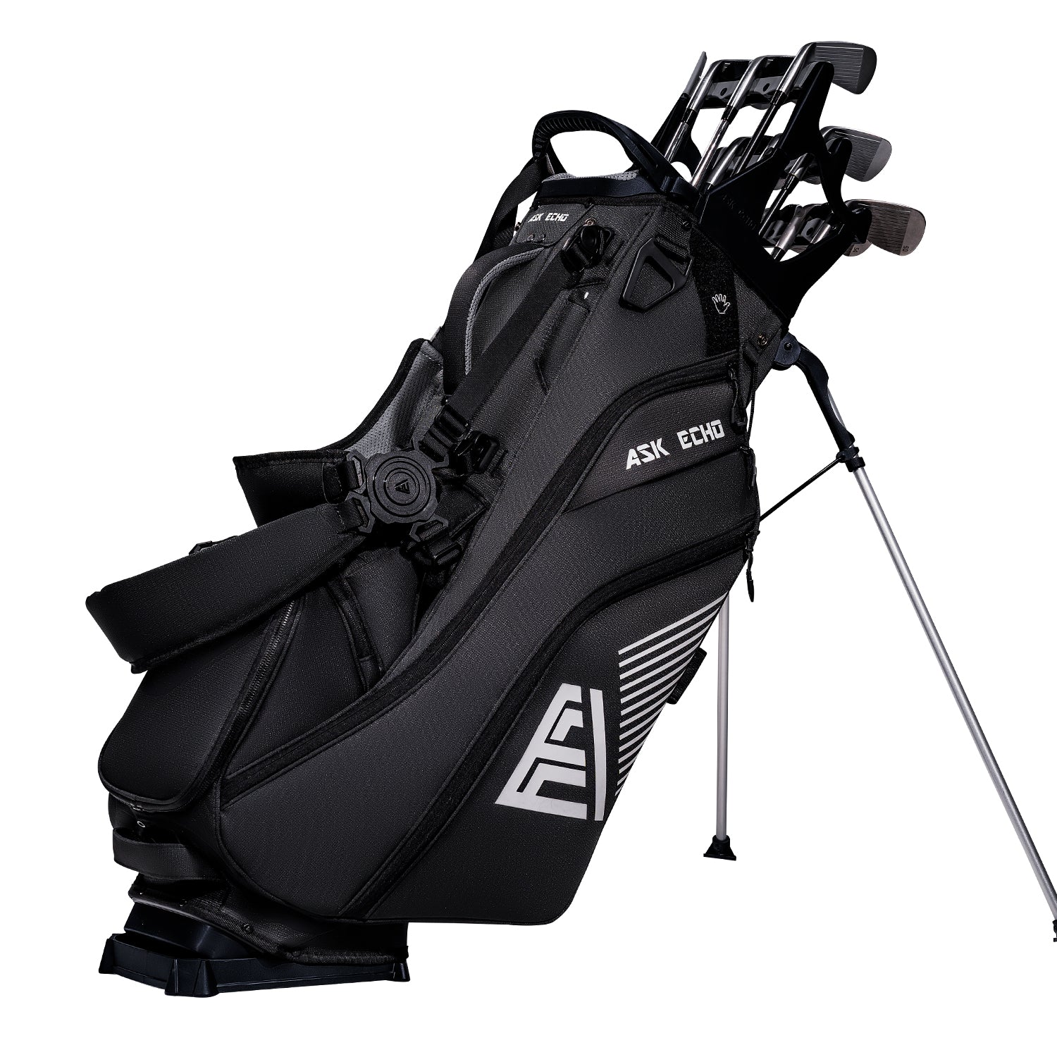 Ask Echo 2026 ST-14 Hybrid Stand Bag and Pendor Lock Club Organizer Bundle / Black
