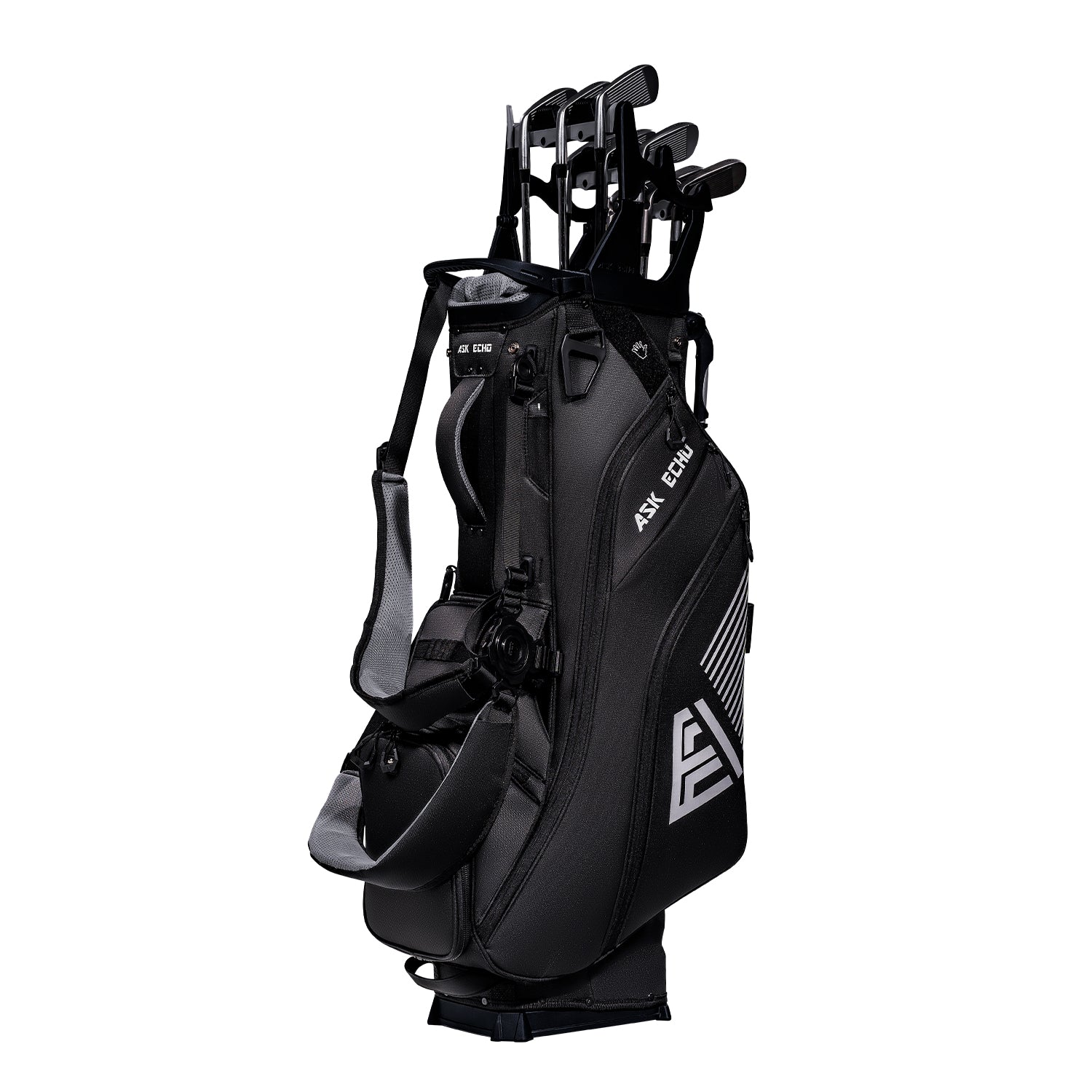 Ask Echo 2026 ST-14 Hybrid Stand Bag and Pendor Lock Club Organizer Bundle / Black