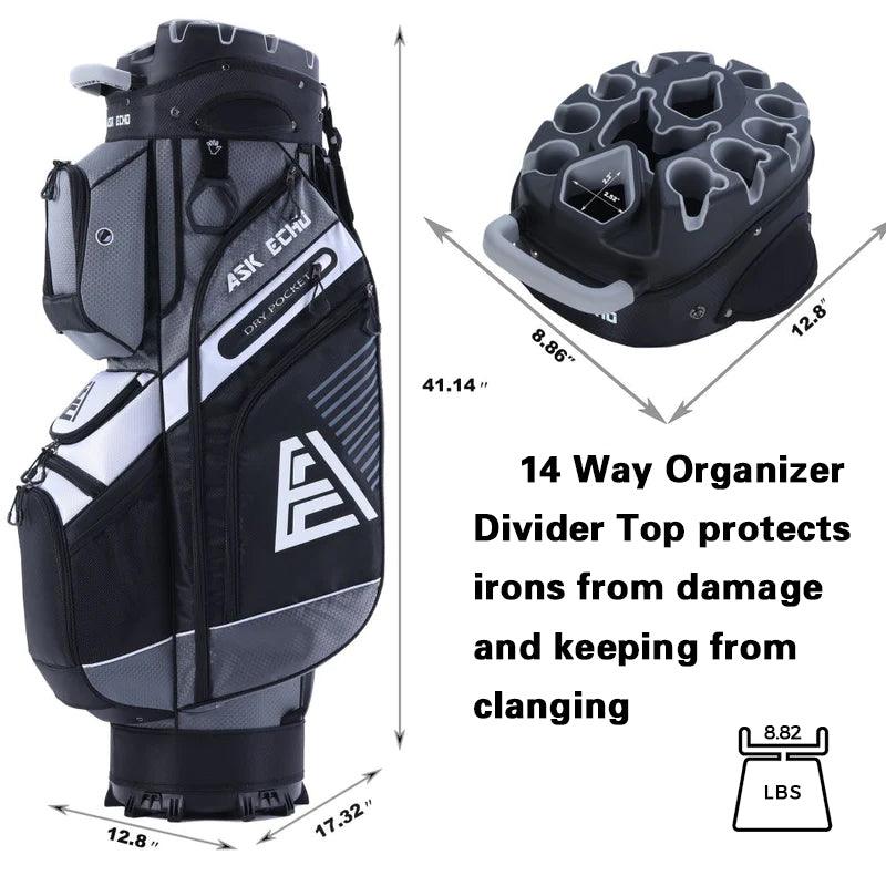 ASK ECHO T-LOCK Cart Bag in Grey with dimensions 41.14 x 17.32 x 12.8 inches and weight 8.82 lbs