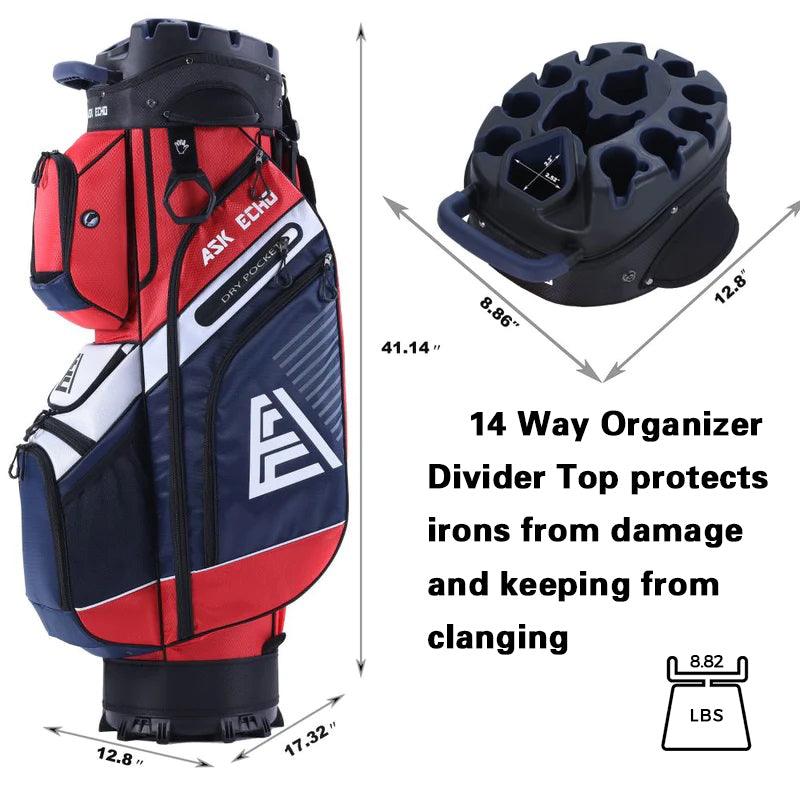ASK ECHO T-LOCK Cart Bag in Navy with dimensions 41.14 x 17.32 x 12.8 inches and weight 8.82 lbs