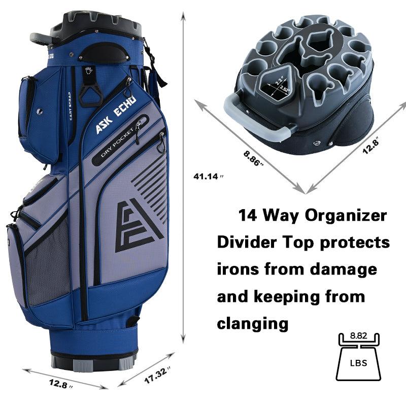ASK ECHO T-LOCK Cart Bag in Navy Grey with dimensions 41.14 x 17.32 x 12.8 inches and weight 8.82 lbs